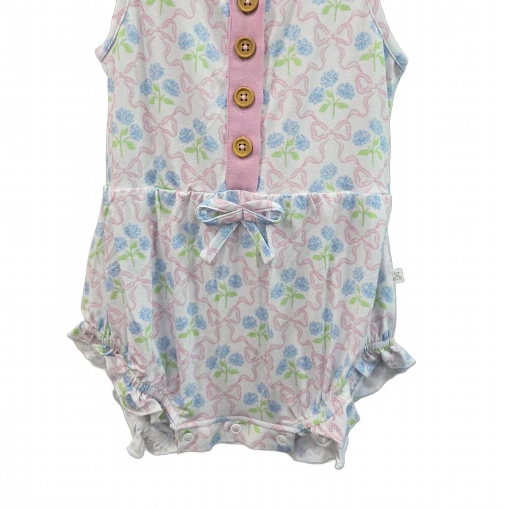 NEW LITTLE SNUGGLES kid's bamboo bubble romper in hydrangea